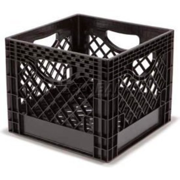 Monoflo International Dairy Milk Crate, 13"L X 13"W X 11"H, Black - Pkg Qty 12 MC1313-11Black